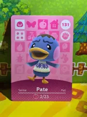 131 Pate English Authentic Animal Crossing Scannable Amiibo Card NM