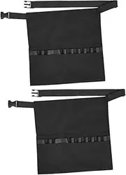CIYODO 2pcs Black Hair Stylist Waist Apron with Pockets Lightweight Barber Tool Holder for Salon Professionals Durable Half for Easy Movement and Travel