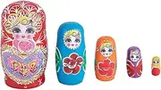 Matryoshka Russian Nesting Dolls 5-Layer Nesting Dolls Cute Wooden Creative Educational Toys Matryoshka Hand-Painted Birthday Gifts Cute and Fun Gift (Color : A)