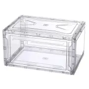 2PCS PMMA Shoe Display Case 14.17x10.63x7.87 Inch PP Gray Magnetic Front Door