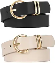 [Vonmelli] Elastic Braided Belt Canvas Woven Stretch Belt with Leather Tip and Metal Buckle for Men and Women