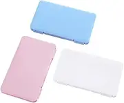 DI QIU REN 3 Pack Portable Case Storage Bag Holder Organizer Recyclable Container for Mask - Purse Office School Travel Trip (Blue Pink White)