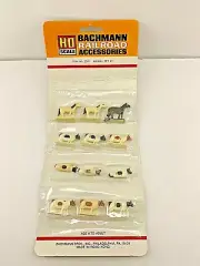 VTG BACHMANN HO Scale Model Train Railroad Accessories Animal Set Horses Cows