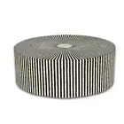 Bone Inlay Illusion Stripe Design Round Center Table In Black Color