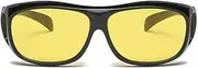 Tomuvpzn Macular Degeneration Glasses for Men/Women,Glasses for Macular Degeneration Aids, Glaucoma, Cataracts and Retinitis Pigmentosa for Outdoor and Indoor-Yellow Lenses, Large Size, Black