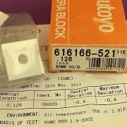 MITUTOYO CERA 616166-521 Square Ceramic Gage Block 0.126" ASME 00 Machinist