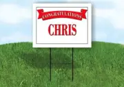 CHLOE CONGRATULATIONS RED BANNER 18in x 24in Yard sign with Stand