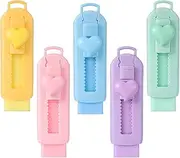 GANAZONO 5Pcs Sliding Pencil Erasers Cute Retractable Erasers with Covers for Classroom Stationery Fast Erasing Portable and Comfortable Grip for Students and Artists
