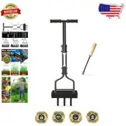 Effortless Lawn Aeration Tool - 37.6 in Manual Soil Corer with Collector Tray