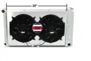 Aluminum Radiator +Shroud For 1971-1990 Chevy Caprice 28" core 3Row 1972 1973