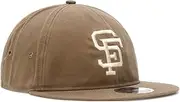 New Era SF San Francisco Giants 9FIFTY Cooperstown Retro Crown Waxed Canvas Cap, Adjustable Hat Brown