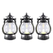 12 Pcs Vintage With LED Candle Hanging Candle Lanterns Battery Silver T1S37785
