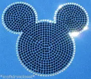 7.6" Mickey Mouse iron on rhinestone transfer for shirt applique patch