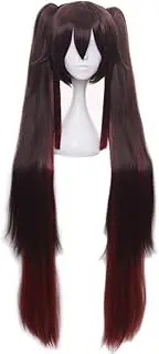 HIROAKIYA Hu Tao Wig, Genshin Impact Hu Tao Cosplay Wig Clip Ponytails with Wig Cap