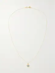 [Alison Lou] Alison Lou - Evil Eye 14-karat Gold, Diamond And Enamel Necklace - One size One size Gold
