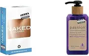 Four Seasons Naked Classic Condoms, Pack of 12 and Passion Water Based Lubricant (200ml) Bundle