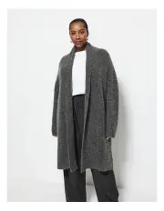 [Commonry] Grace Longline Cardigan in Charcoal Marle