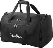 WuYan Gym Bag for Men/Women,Sports Duffels with Shoes Compartment & Wet/Dry Pockets,73L High Capacity Travel Sports Bag,Black