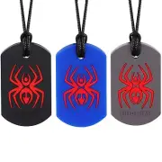 Spider Sensory Chew Necklace for Kids, Boys or Girls (3 Pack) - Chewing Neckl...