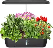 12 Pods Hydroponics Growing System Kit, Indoor Herb Garden with LED Full-Spectru