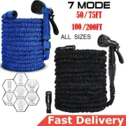 Heavy Duty Expandable Garden Hose Pipe Flexible With Water Spray Gun 50FT-150FT