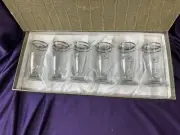 I Preziosi By Cristalleria F.LLI FUMO set Of 6 Gold Rimmed Wine Cordial Glasses