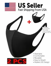(Pack of 2) Face Mask Fashion Face Mask Washable Reusable 2 pcs Unisex Adult