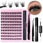100/120/140Pcs DIY Lash Extension Kit Individual Lashes Cluster C Curl Eyelash
