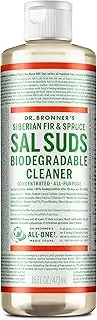 Dr. Bronner's - Sal Suds Biodegradable Cleaner (16 Ounce) - All-Purpose Cleaner, Pine Cleaner for Floors, Laundry and Dishes, Concentrated, Cuts Grease and Dirt, Powerful Cleaner, Gentle on Skin
