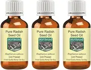 Devprayag Pure Radish Seed Oil (Raphanus sativus) Natural Therapeutic Grade Cold Pressed (Pack of three) 100ml X 3 (10 oz)