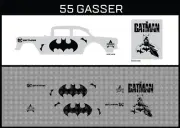Hot Wheels (1/64), 55 Gasser "Bat Sign 1" Waterslide, Printed White First,Decals