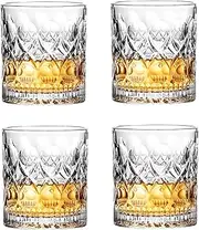 Whiskey Glasses, 10 oz set of 4 Old Fashioned Whiskey Tumblers, Gift Box for Scotch&Whiskey, Bourbon&vodka Drinks etc, Perect for Parties, Bars, Restaurant etc