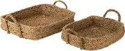 J-Line Set of 2 Trays, Water Hyacinth, Natural