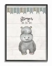 Stronger Than You Think Hippo by Jo Moulton Framed Art