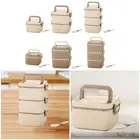 Bento Box Adult Lunch Box Airtight Lid Snack Veggie Container Stackable for