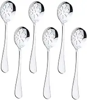 WOONEKY Small Colander Spoon Holes Slotted Serving Spoons Set Dinner Slotted Utensils for Kitchen Daily Use