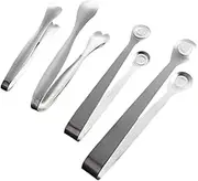 4pcs Stainless Steel Mini Tongs Sugar Cube Ice Serving Clamps for Parties Cafes Home Use for Appetizers Desserts and Buffets