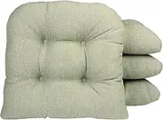 Klear Vu Saturn Non-Slip Tufted Universal Chair Cushions for Dining Room, Home Office, Nursery, and Sun Porch, 4 Count (Pack of 1), Celadon