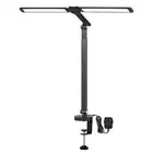 Emitto LED Desk Study Lamp Clamp Dimmable Adjustable Double Head Reading Light