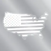 White United States Shaped American Flag Mini Front Static Cling