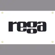 Rega white Sign Flag for decorative Banner HIFI Sound room Audio Display