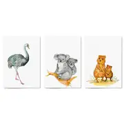 Set of Australian Animals Nursery Cute Wall Art #1