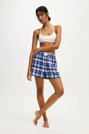 [Body] Body - Flannel Boyfriend Boxer Short Personalised - Blue/ pink thomas check XL BLUE/ PINK THOMAS CHECK