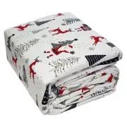 Twin Cotton Flannel Winter Sheet Set 3 pcs Holiday Printed Farmhouse Style