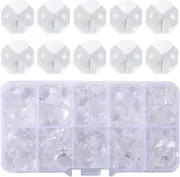 Lot 100Pcs Clear Glass Octagon Beads - Crystal Chandelier Parts Replacement