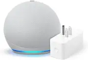 NEW Echo Dot (4th Gen) + Amazon Smart Plug | Glacier White Bundle
