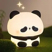 OMIPAWZ Panda Night Light for Kids, Rechargeable Portable LED Silicone Cute Panda Nursery Nightlight for Bedroom Decor