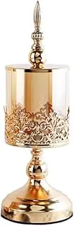 AIMALL Light Luxury Crystal Glass Storage Jar with Lid, European American Style Lace Candy Jar, Decorative Ornaments for Coffee Table, Removable Lid, 11cm x 32cm (4.33in x 12.6in)