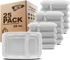 Meal Prep Containers [21 Pack] 2 Compartment with Lids, Food Storage Containers