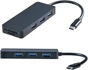 KICHOUSE Type with 5 Ports 3 USB-c 3.0 Lightweight Black Universal Compatibility for Type